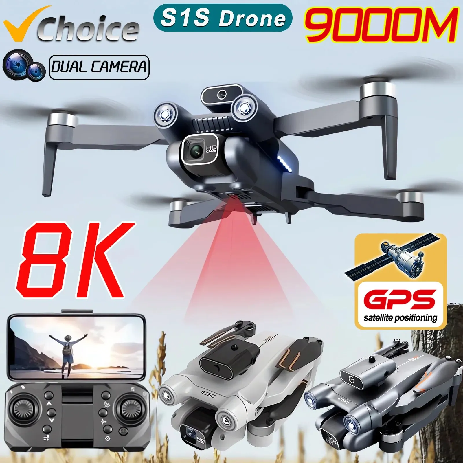 Drone Racing Camera - S1S Drone kamera GPS 5G 8K